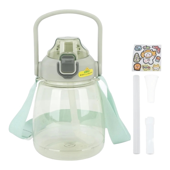 Water Bottle Jug 37ml with Straw and Handle Leakproof BPA-Free Color Mint Green - Picture 3 of 6